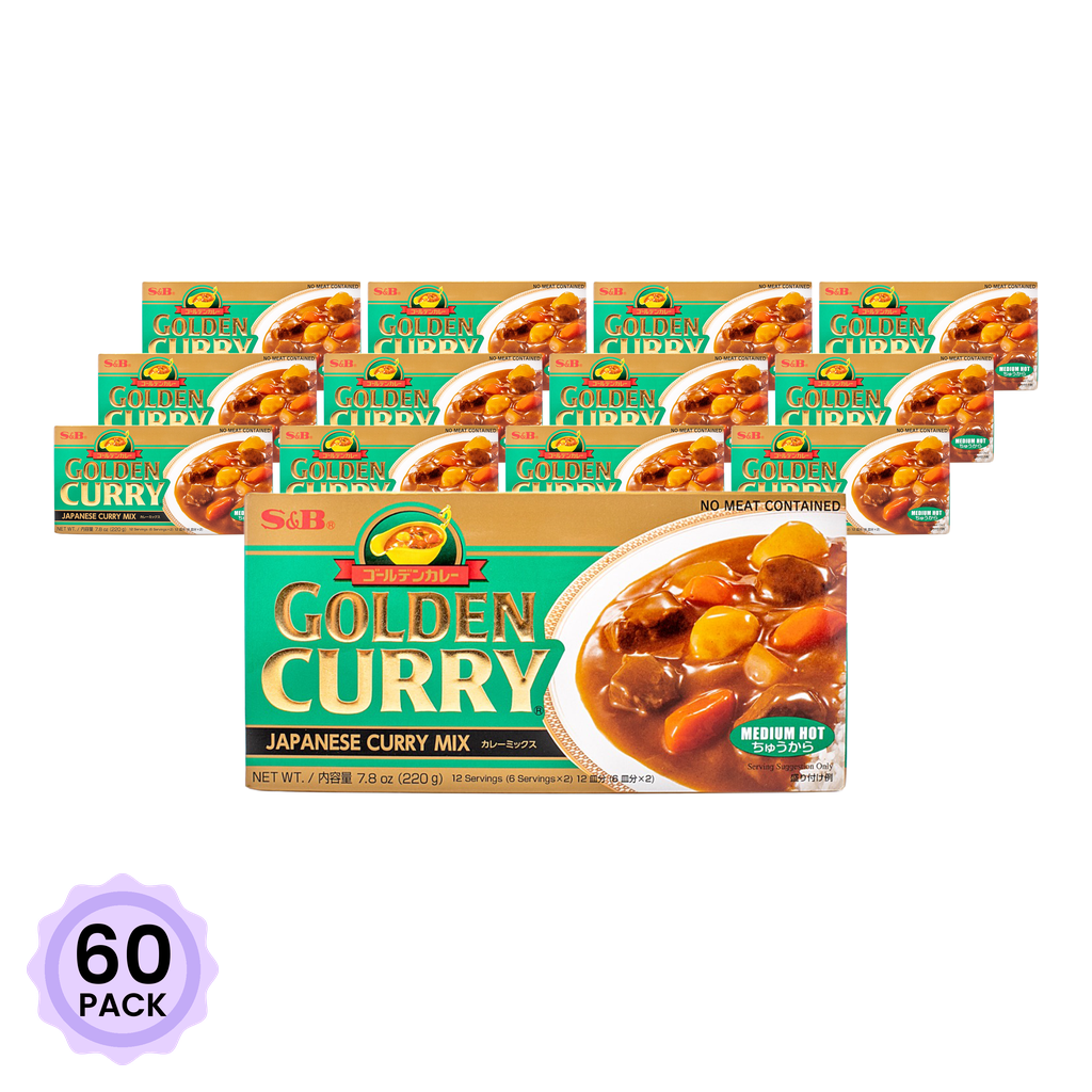 Get S&B Golden Curry Japanese Curry Mix, Medium Hot 7.8 oz*60 pack
