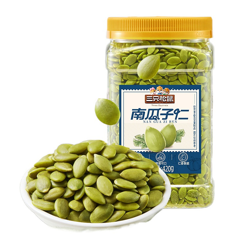 三只松鼠南瓜子仁健康零食420g*1罐