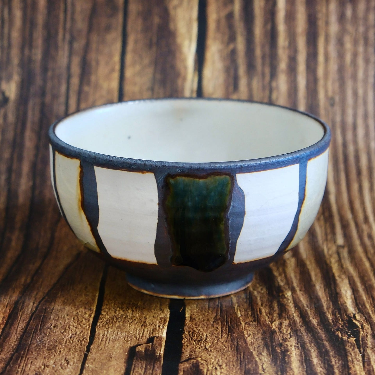 Japan artist Takanori Shape Rice Bowl - Stripe 1 count