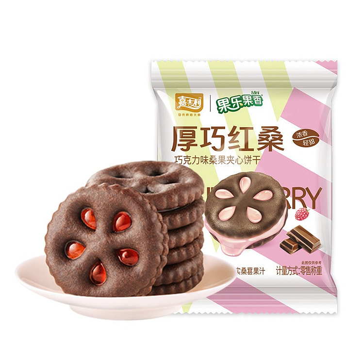 嘉士利果乐果香厚巧红桑味夹心饼干27g 27 克