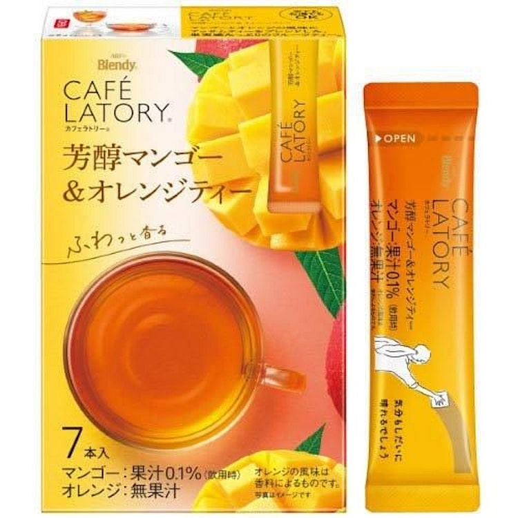 AGF Blendy Cafe Latory Mango & Orange Tea 7 Sticks 1 box