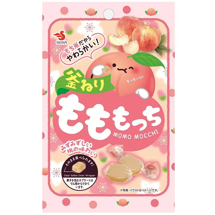 Seika Foods Mochi Gummy Candy (Peach Flavor) 32g 1 pack