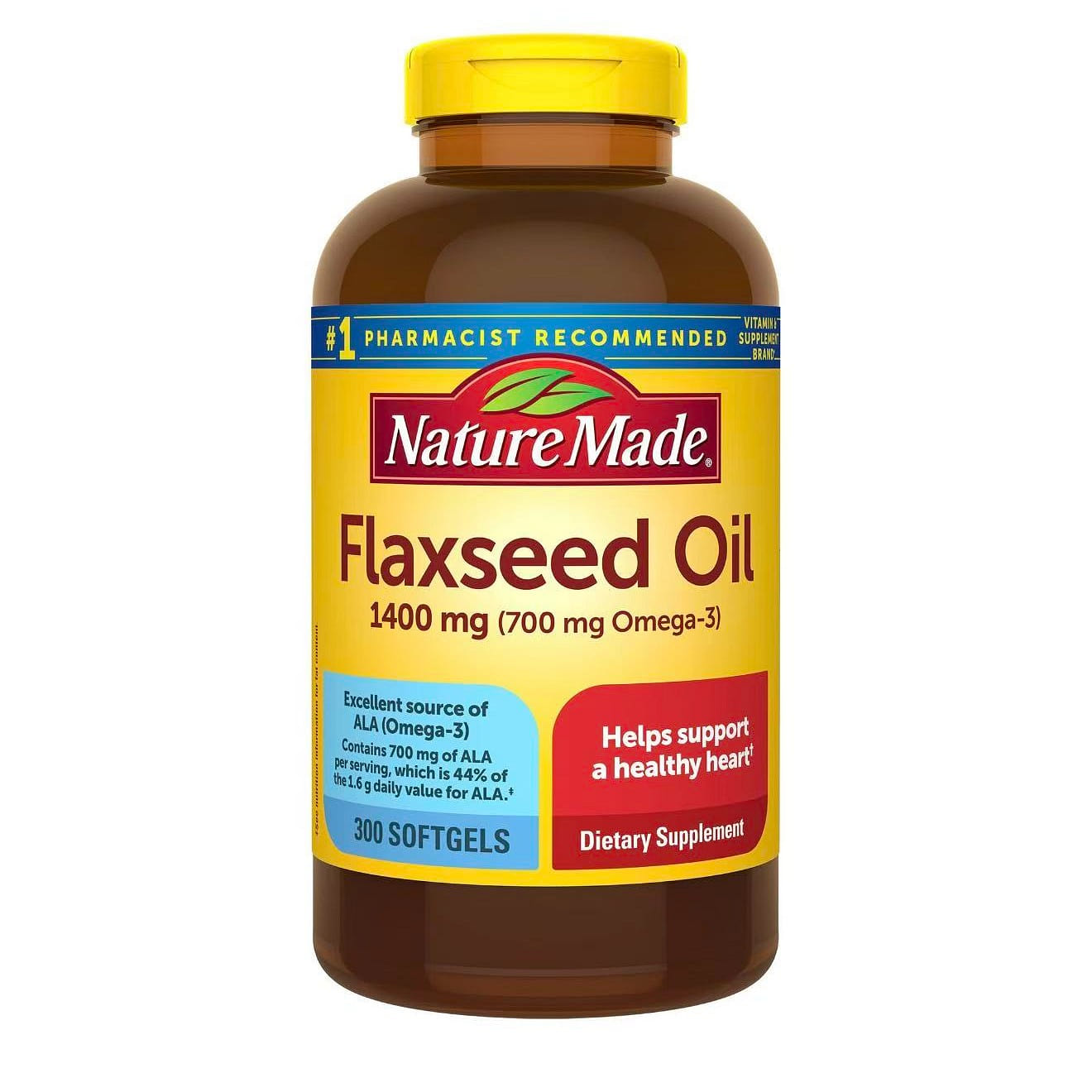Nature Made Flaxseed Oil 1400mg 300 Softgels 1 bottle