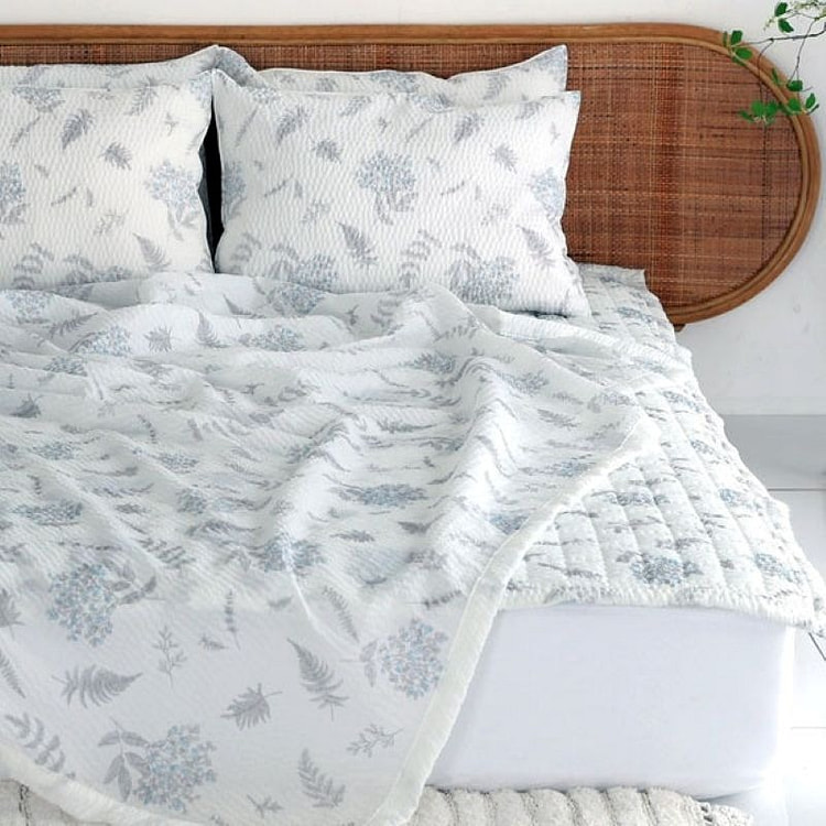 Basum Lightweight Cool Leaf Summer Blanket - Gray 1 count