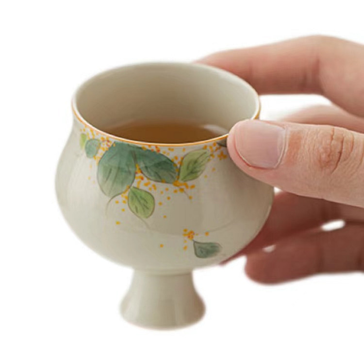 【中国直邮】叙旧 十二花神高脚茶杯-桂花