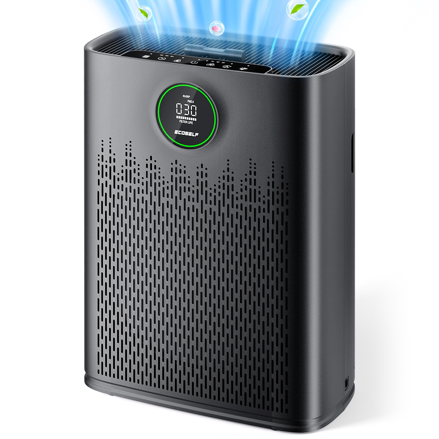 ECOSELF air purifier, ultra quiet sleep mode black 7 lb