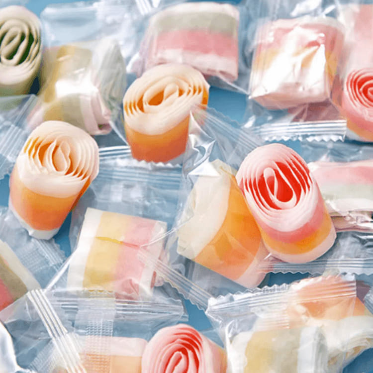bibizan Juice roll Fruit roll Curly candy Soft candy Nostalgic snack Snack food 250 g