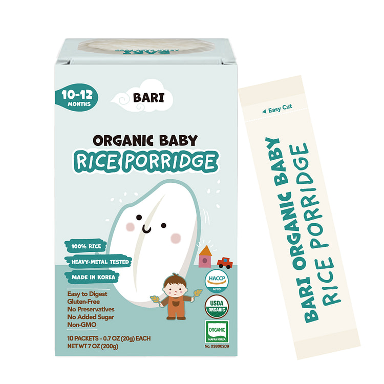 BARI Korean Organic Baby Rice Porridge 10M+ 7 oz