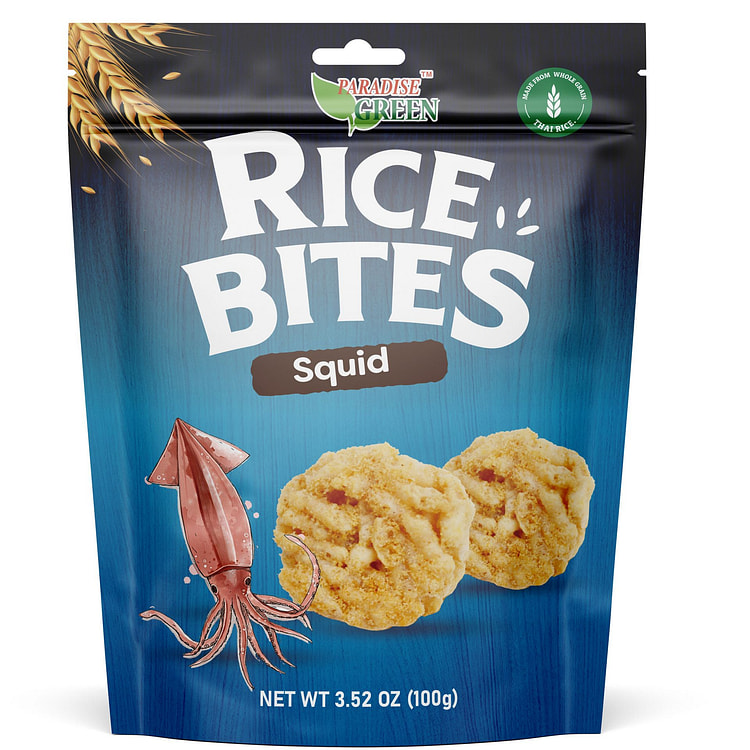 Paradise Green Thai Jasmine Rice Bites - Squid 3.5 oz