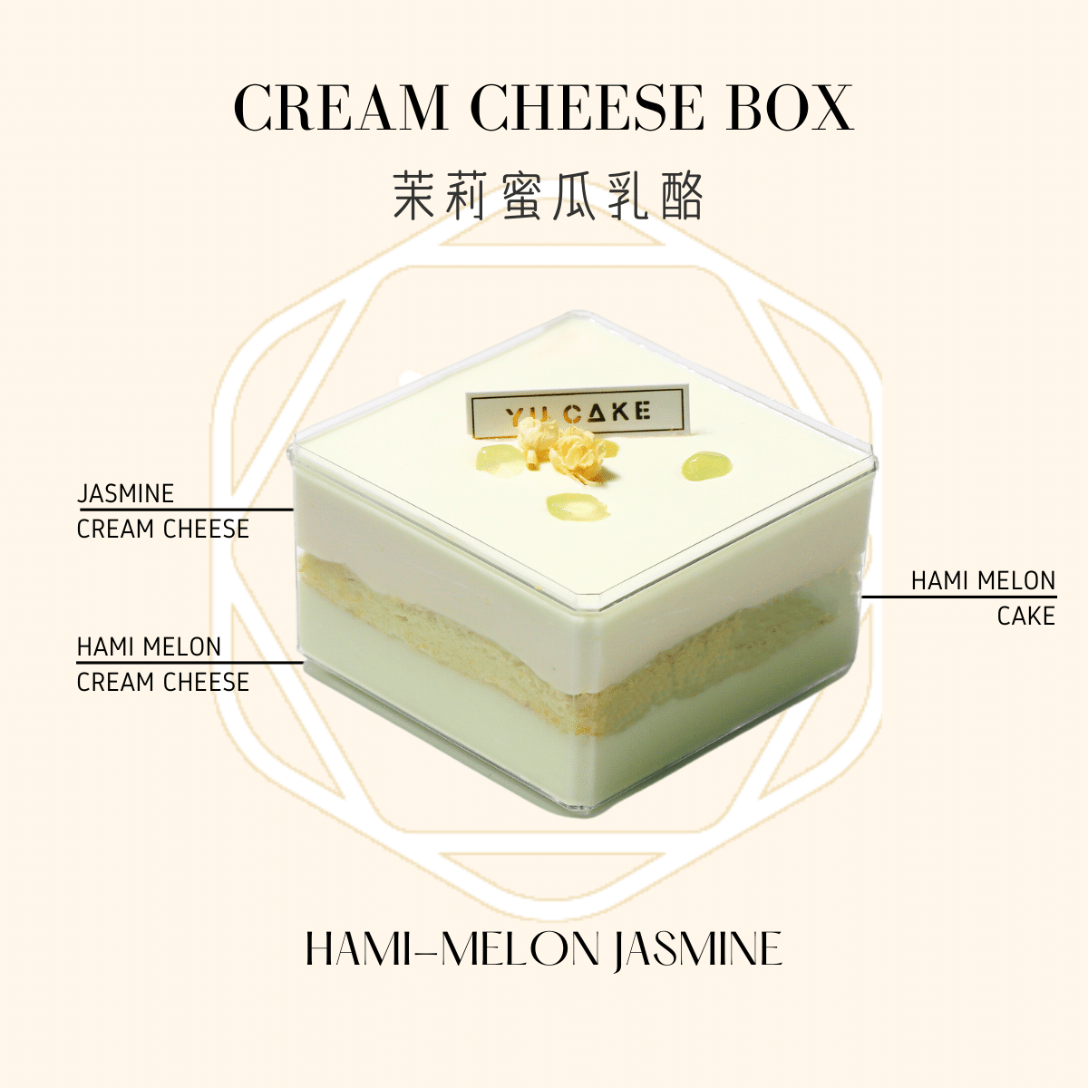 【NEW】Jasmine Hami-Melon Cream Cheese Box Cake 1 個