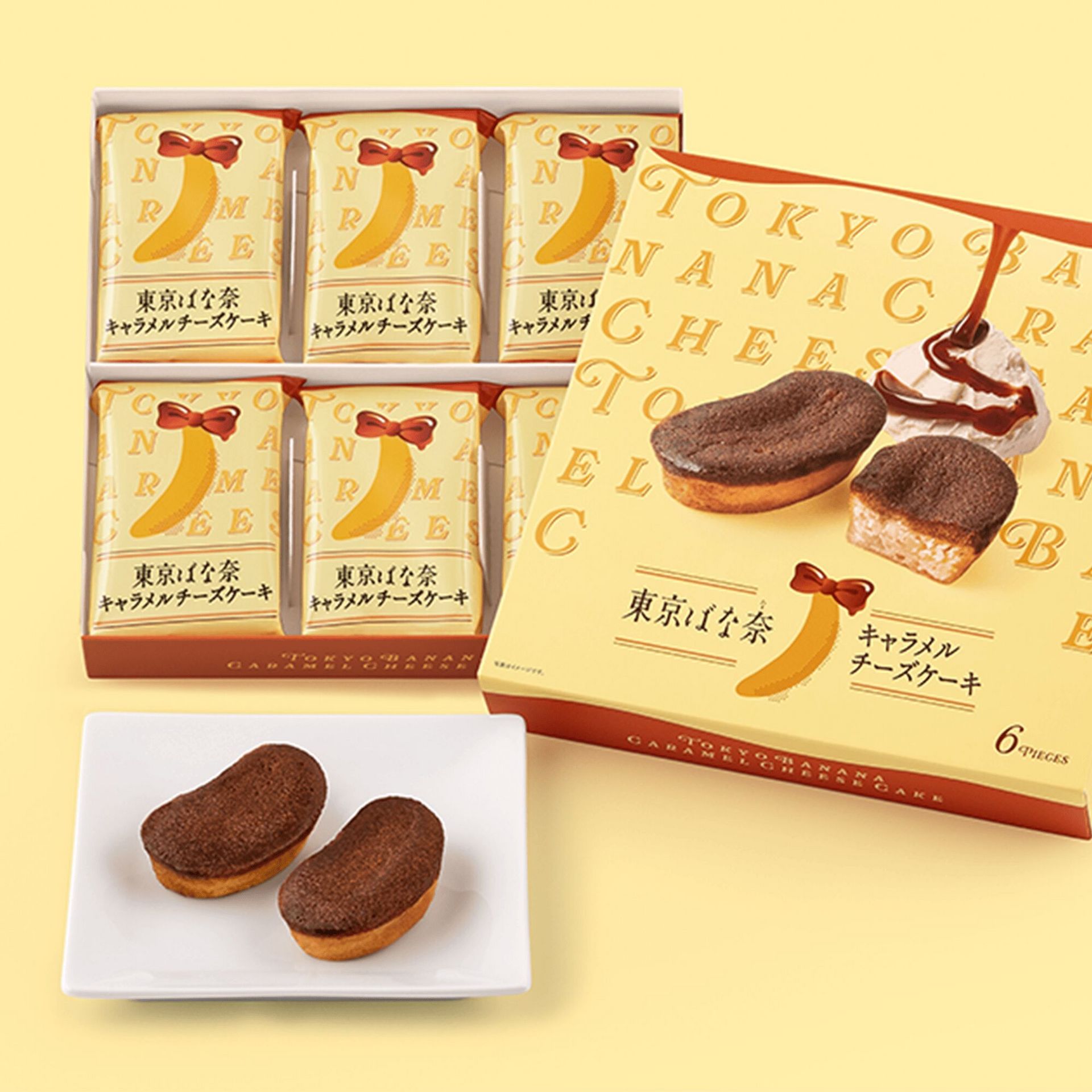 Get TOKYO BANANA Caramel Cheese Cake 6pc 1 each Delivered | Weee