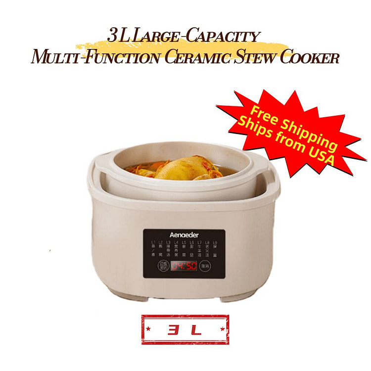 3LDouble Boiler Electric Stew Pot Auto Slow Cooker 1 bunch