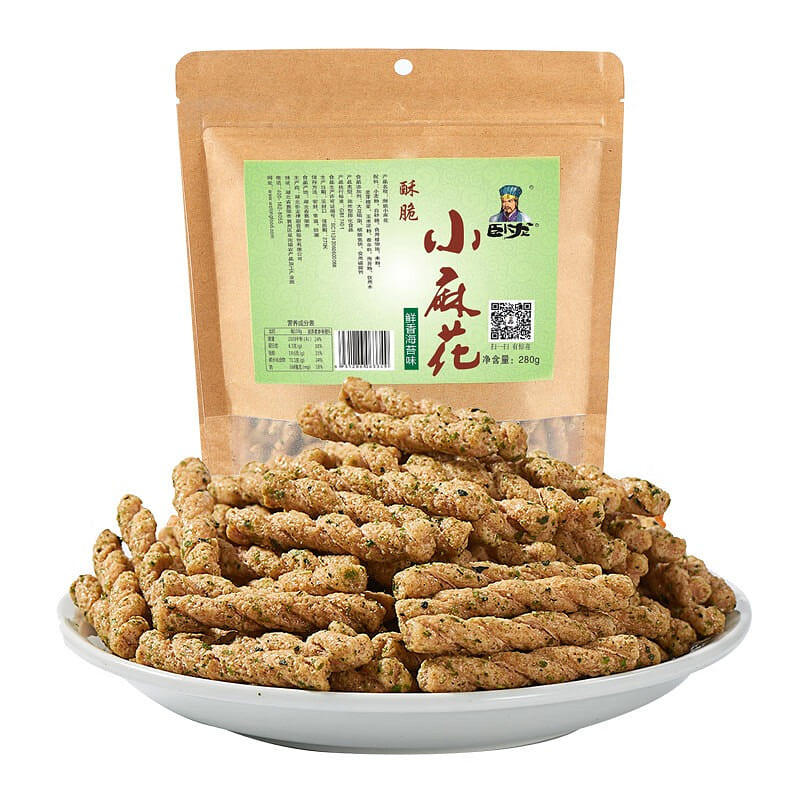 Wolong Handmade Small Twist Snack (Seaweed Flavor) 280 g