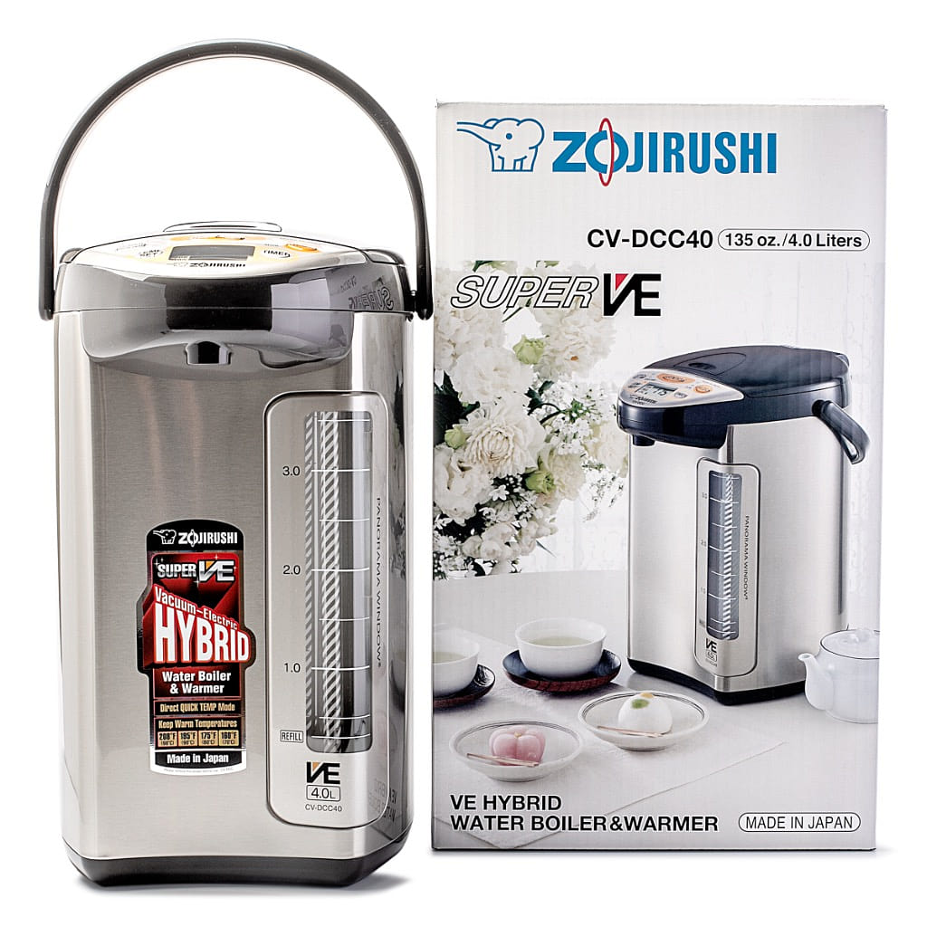 Zojirushi Caldeira Híbrida de Água e Aquecedor, 4 Litros, Aço Inoxidável Marrom Escuro 1 count