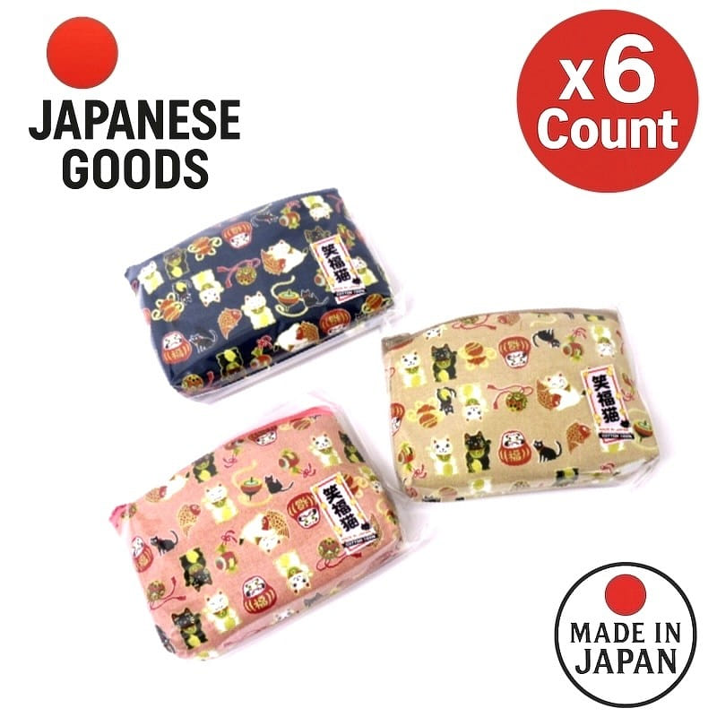 Shofuku Neko Pouch 3 Colors Made in Japan 1 bunch