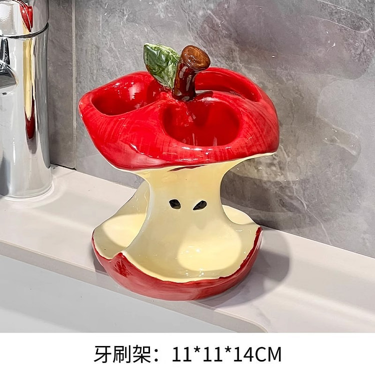 Apple Ceramic Storage Shelf 3 Holes