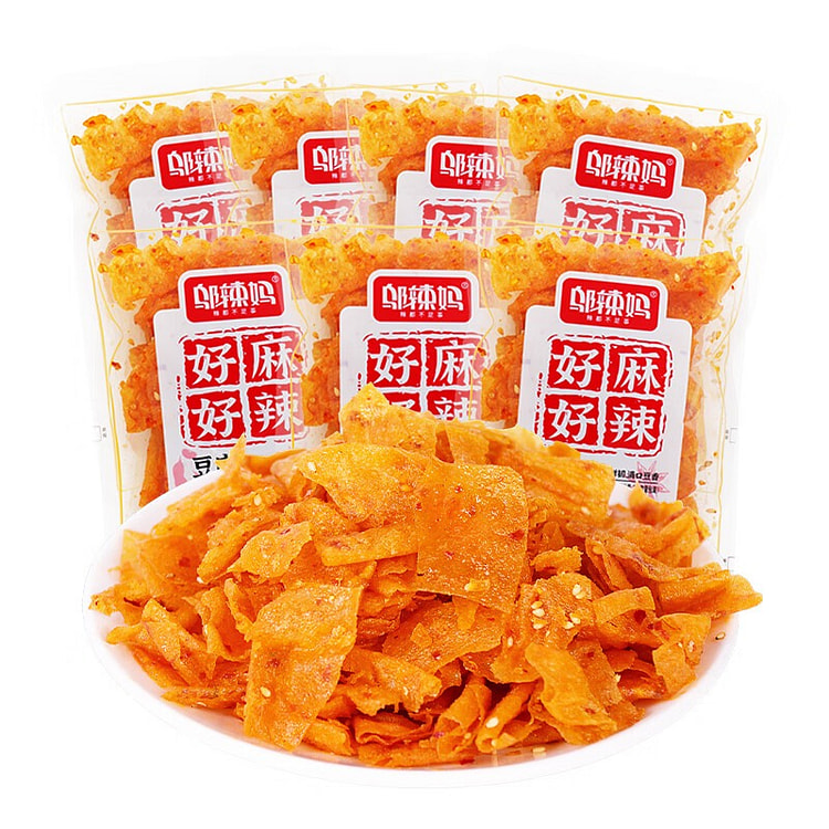 邬辣妈薄脆豆皮（好麻好辣）豆制品辣条零食 220 克