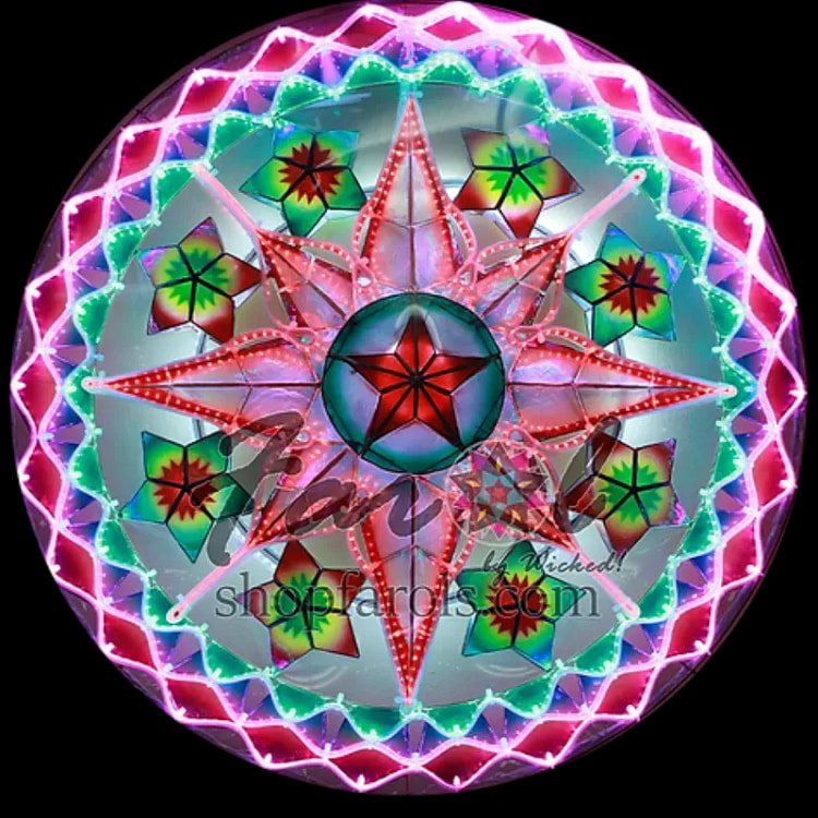Tala Star parol 25" pink and red