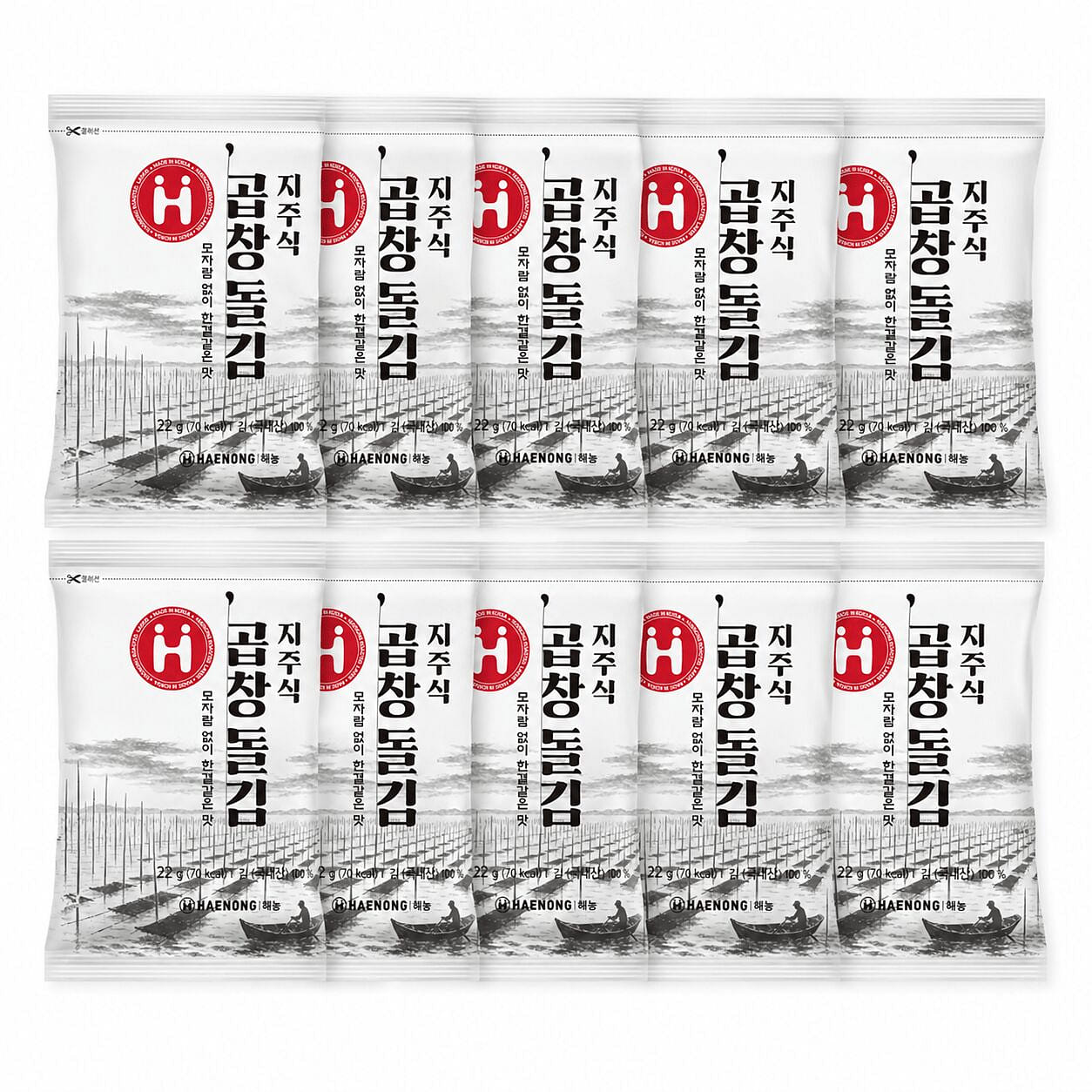 [Haenong] Pole-Raised Gopchang Dol Gim Seaweed 10 pack