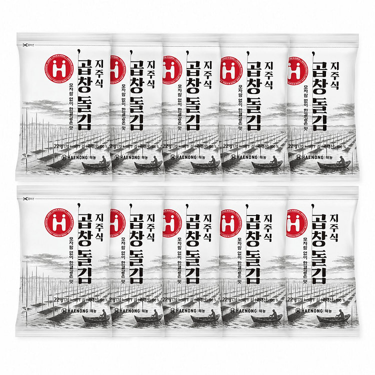 [Haenong] Pole-Raised Gopchang Dol Gim Seaweed 10 pack