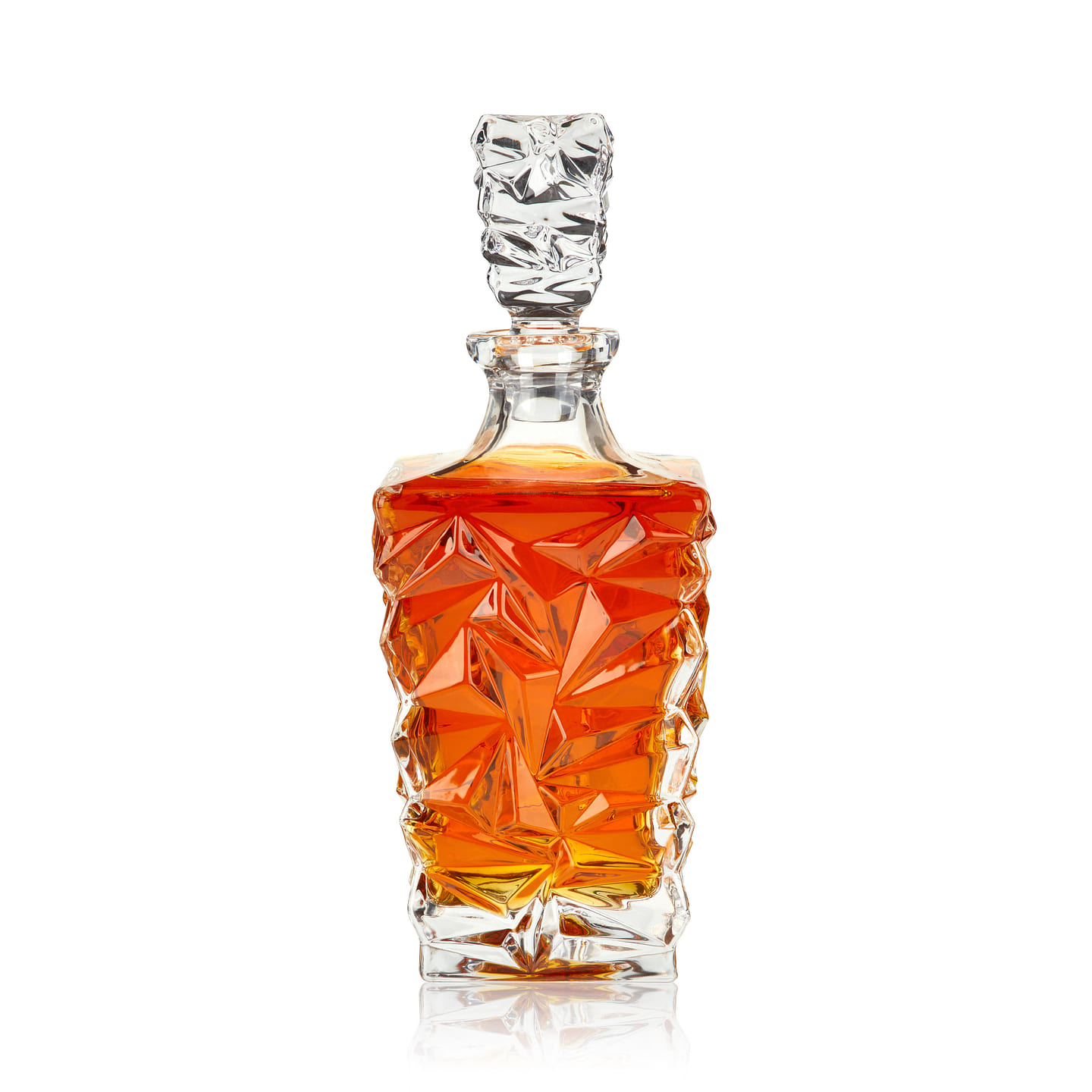 Viski Prism Whiskey Decanter, Lead-Free Crystal Liquor Carafe, Stylish Barware, Set of 1, 850 ml 28 oz