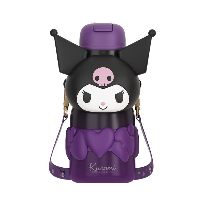 Big Head Thermos Cup Straw Water Cup Leak-Proof Portable Carrier-Kuromi 1 each