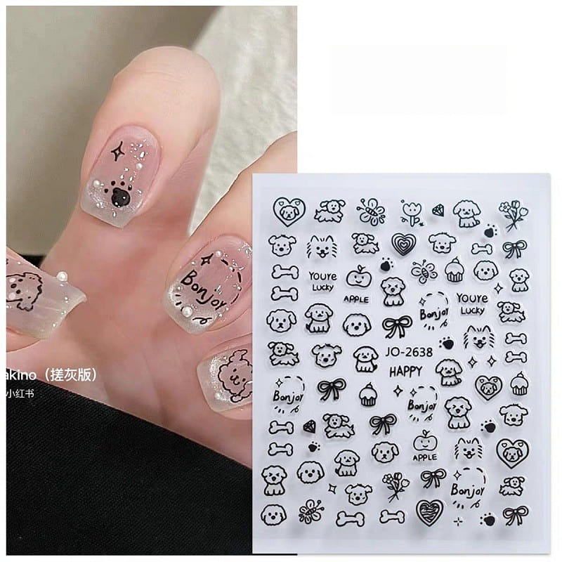 Internet Celebrity Graffiti Nail Stickers JO-2638 1 count