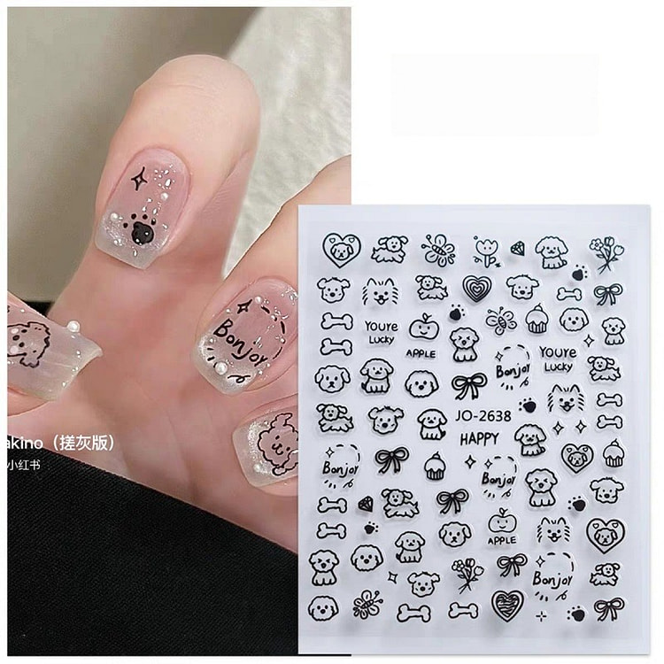 Internet Celebrity Graffiti Nail Stickers JO-2638 1 count