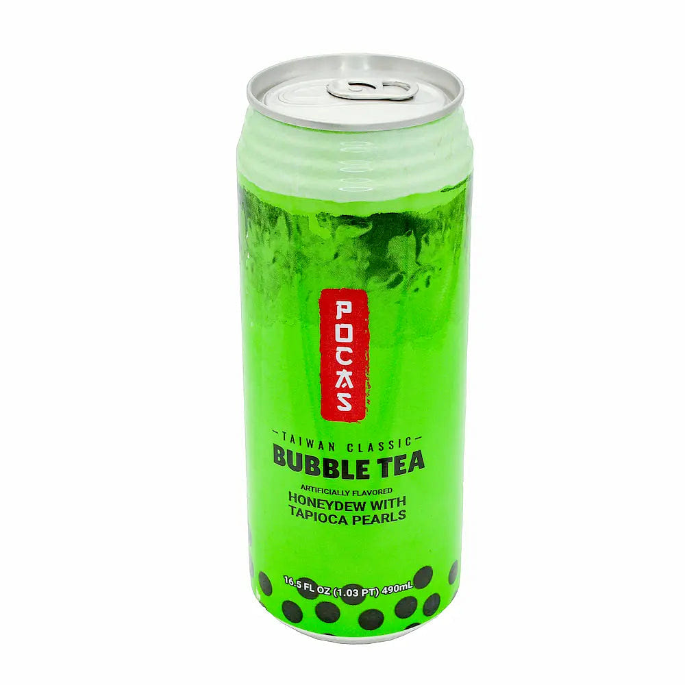 Pocas Bubble Tea Honeydew with Tapioca Pearls 16.5 oz – Case – 24 Units 1 each