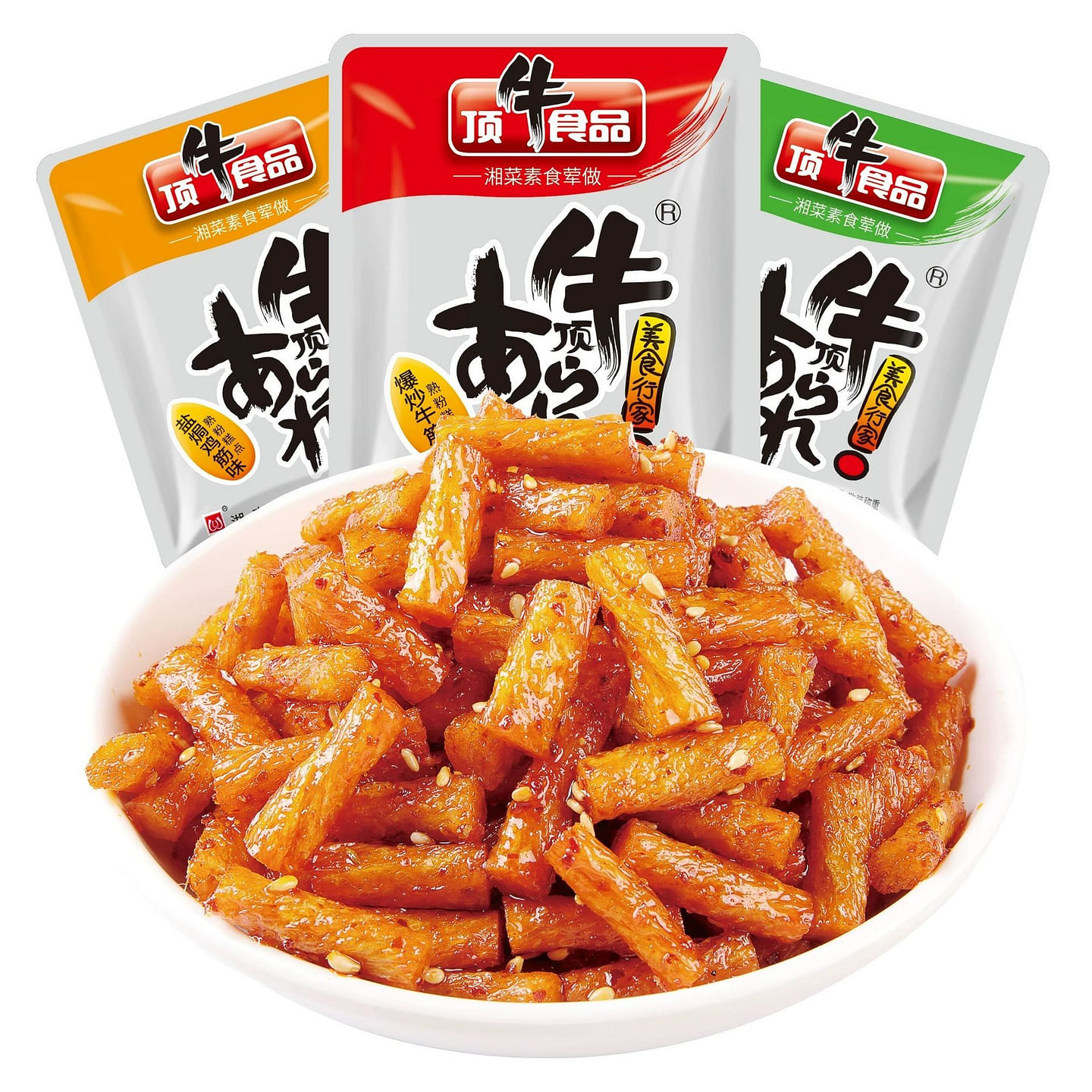 Dingniu Vegetarian Gluten Snacks in Three Flavors 318 g