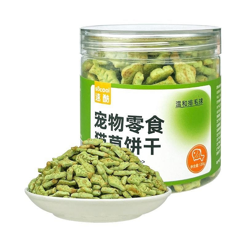 Cat Grass Biscuits, Hairball Removal Treats 120 g