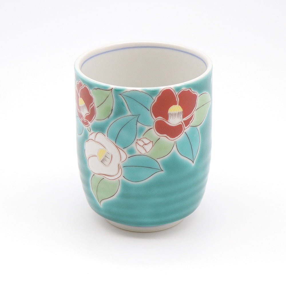 Kutani Ware Handmade Cup (Camellia, 2.7”x 2.7) Made in Japan 1 each