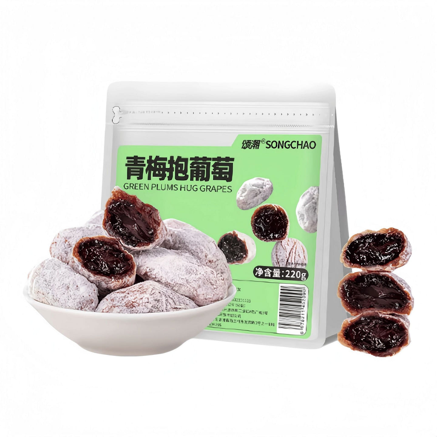 Green plums with grapes 220g*1 bag 200 g