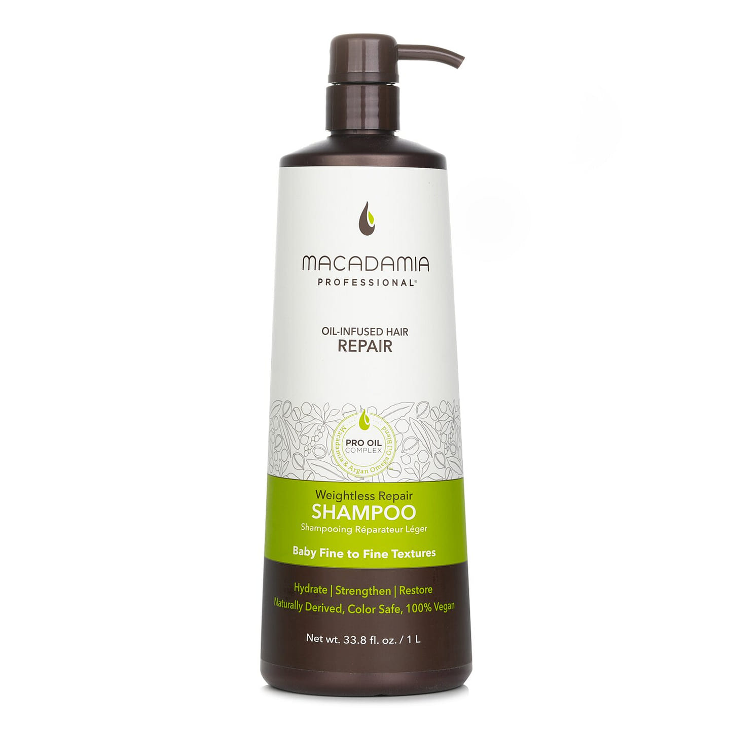 Macadamia Natural Oil Professional nourishing and repairing shampoo (from baby to fine hair) 1000 ml