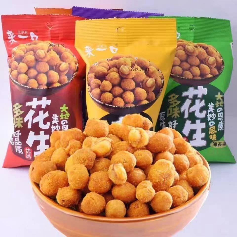 比多乐来一口多味花生65克*5袋 混合味 休闲食品 325 克