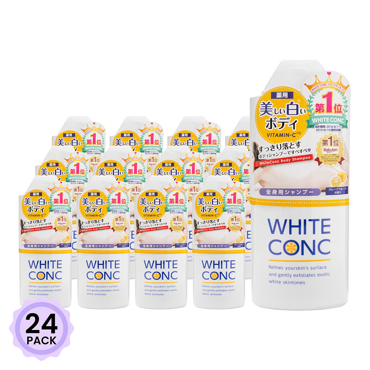 日本 White Conc 全身美白维VC沐浴露乳 柚子味 360毫升 1 份*24 包