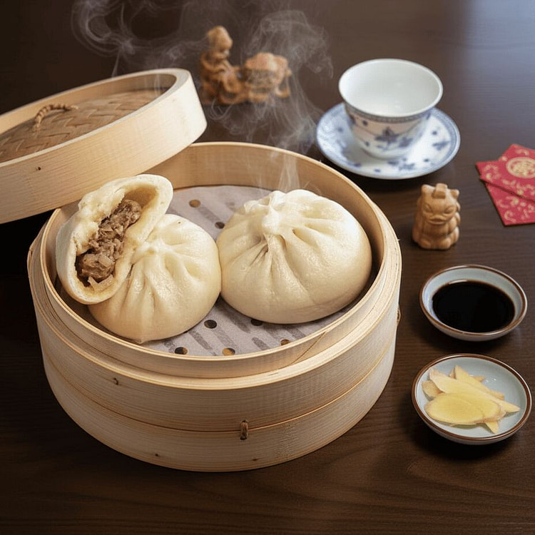 Steamed Bun with Beef & Onion (2 pcs) 1 each