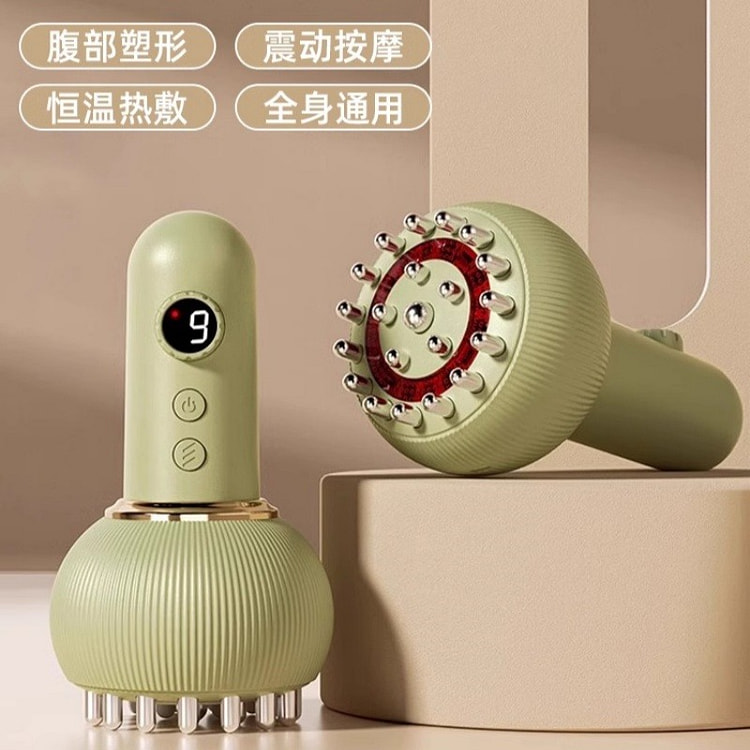 电动经络刷 揉腹仪瘦肚子神器腹部按摩经络疏通 绿色