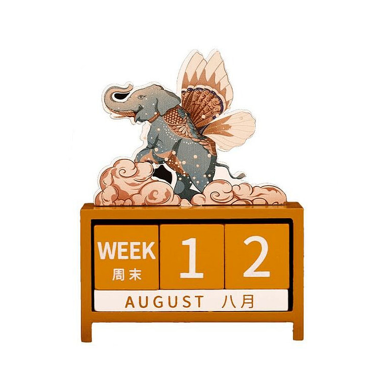 故宫淘宝 木质万年历摆件 飞象 102*135mm 1 盒