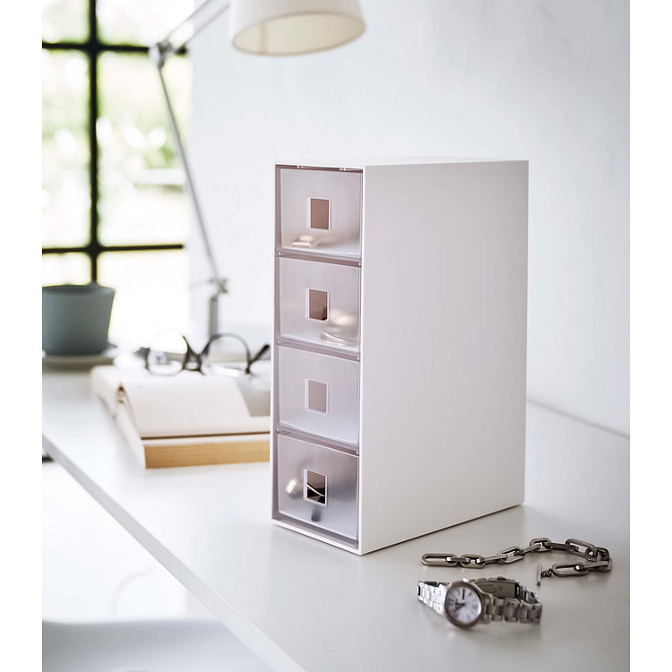 Storage Tower with Drawers White