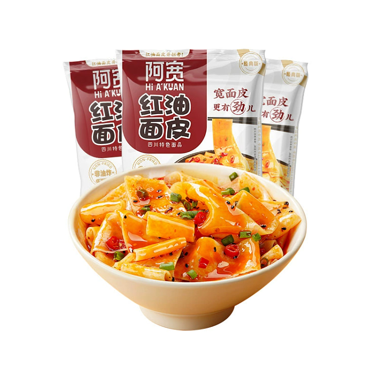 阿宽红油面皮凉皮面皮干拌面擀面皮寝室宿舍方便面泡面115g*1袋