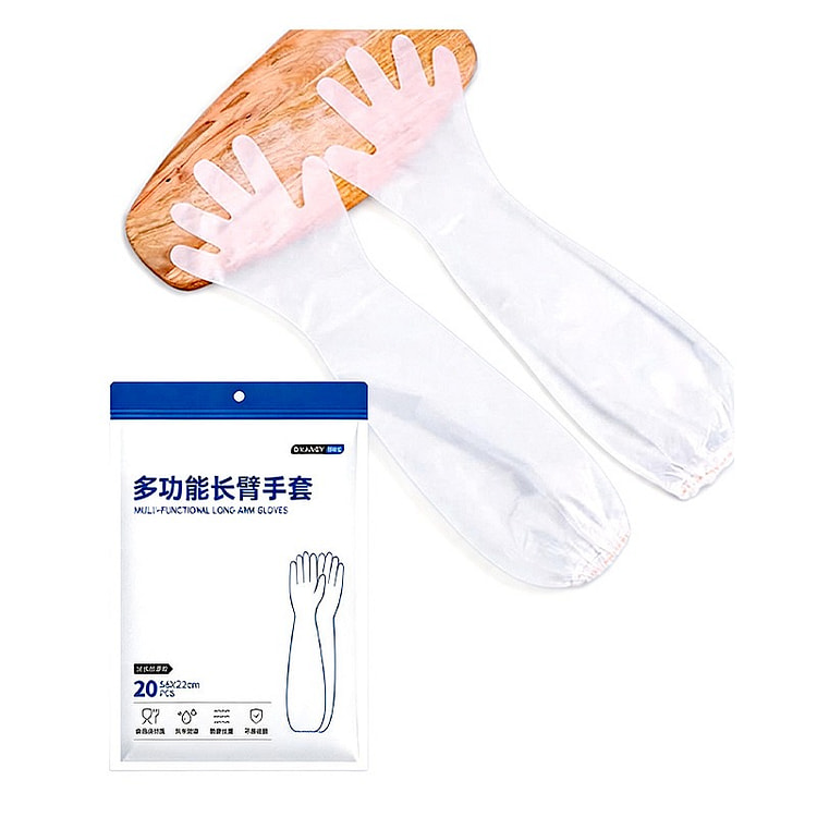 Long-Cuff Disposable Protective Gloves 20Pcs 1 pack