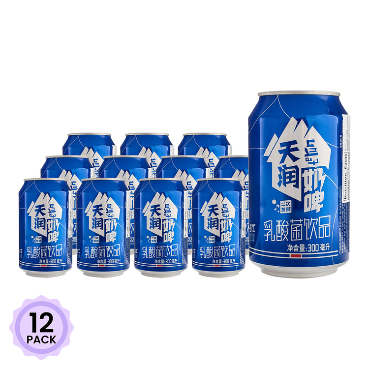 Tian Run 밀크 맥주 탄산 요구르트 300 밀리리터*12 팩