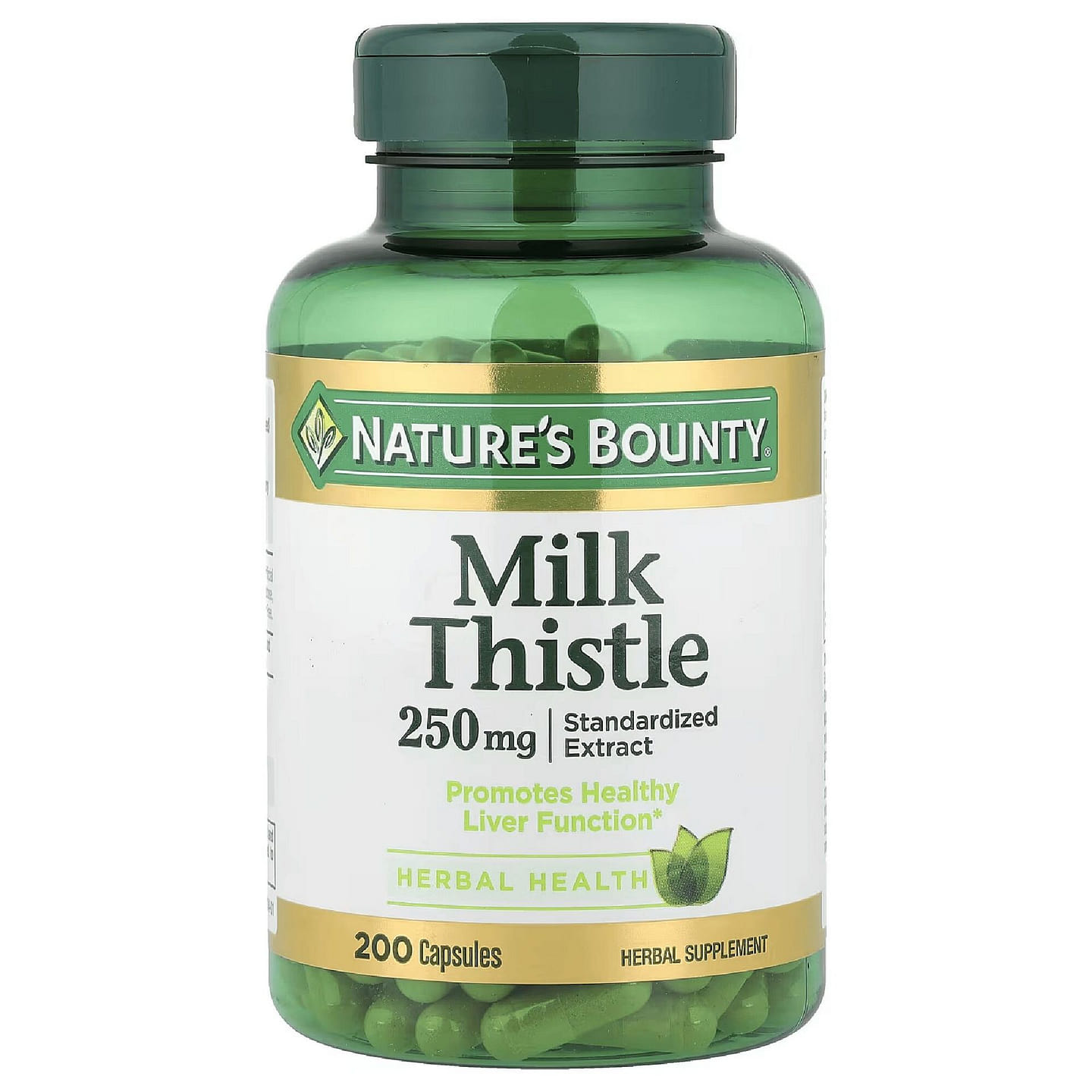 Nature’s Bounty Milk Thistle 250 mg 200 Capsules 1 bottle