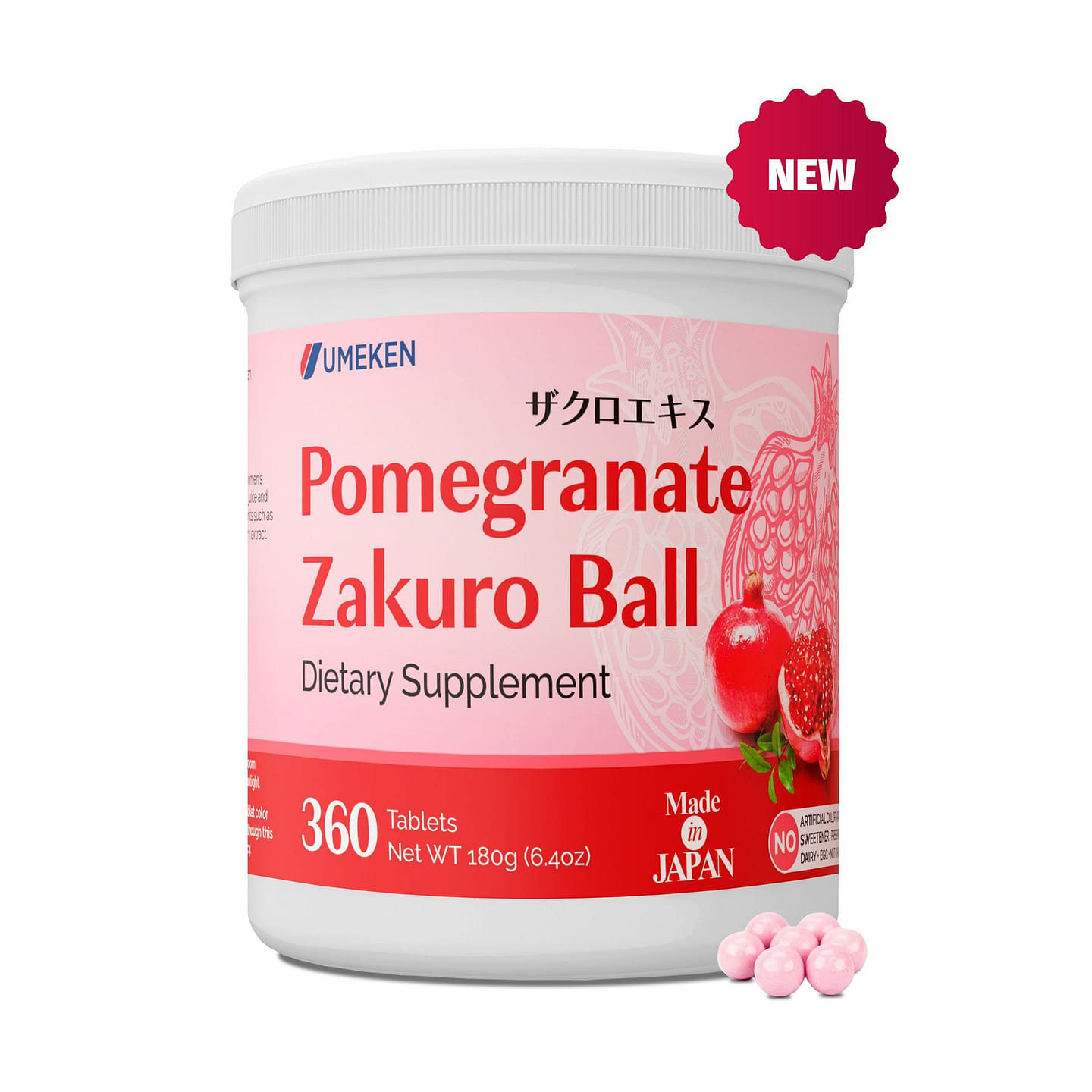 Umeken Pomegranate Zakuro Ball (360 Pieces) 180 g