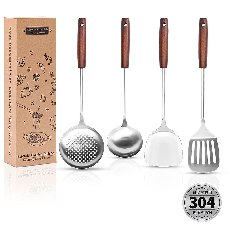 JISHENG 4-Pcs Stainless Steel Kitchen Utensil Set