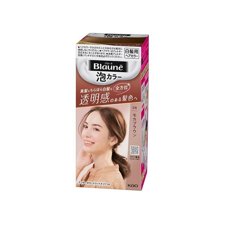 花王 纯植物泡沫染发膏108ml【2N自然冷棕色】