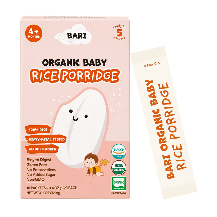 BARI Korean Organic Baby Rice Porridge 4M+ 4.2 oz