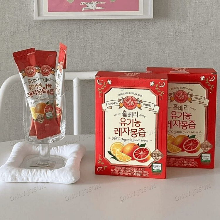 WholeBerry Organic Lemon Grapefruit Juice NFC Not 1 box