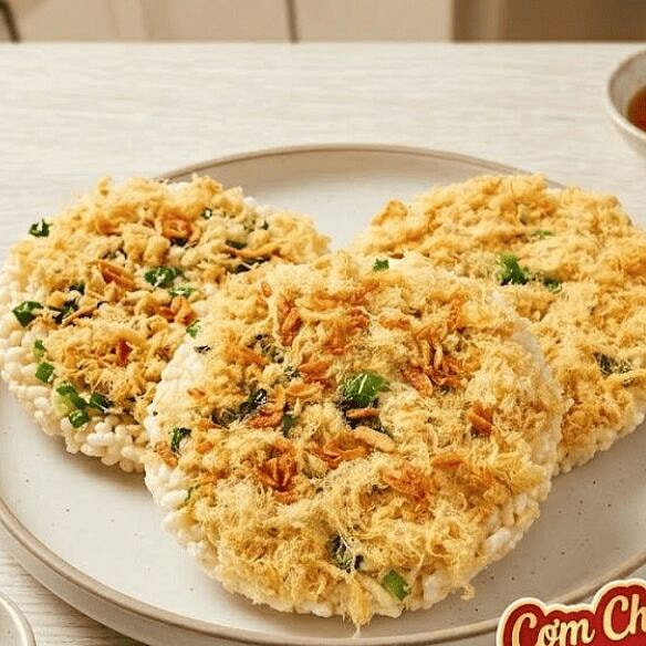 Crispy Rice with Scallion Oil and Pork Floss 3pcs 1 count